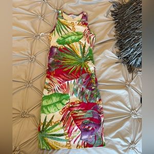 Guess Leaf Floral Palm Dress